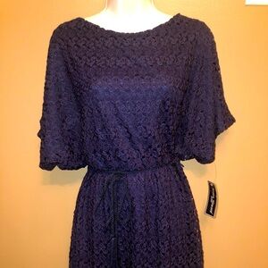NWT! Jessica Howard Navy crochet cocktail dress 10P